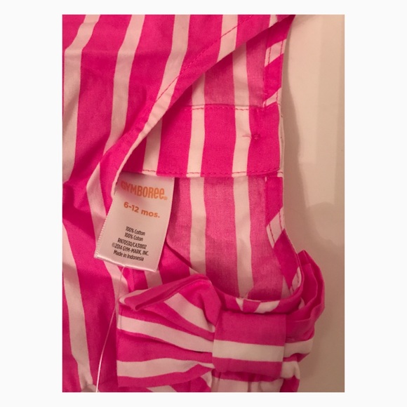NWT Gymboree Pink and White Striped Dress 6-12Mos - Picture 6 of 6